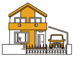 駐車場付きの一戸建ての画像